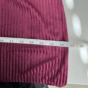 Forever 21 Velvet Dress S Burgundy Ribbed Bodycon Mini Long Sleeve Open Back NWT thumbnail 10