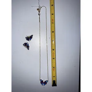 Kendra Scott Blair Butterfly Pendant‎ Necklace & Earrings Set Gold Tone thumbnail 6
