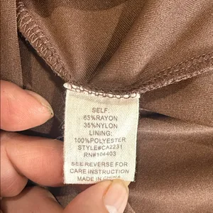 by the RiverTiered Puff-Sleeve Midi Dress in Warm Brown size S thumbnail 8