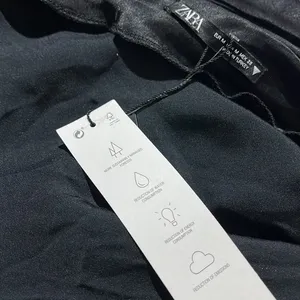 NWT Zara Woman Satin Effect Asymmetric Chain Top Black Top Size M Blogger Fave thumbnail 9