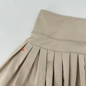 Gold Hinge Pleated Tennis Skirt Skort Beige Women L Preppy Pickleball Activewear thumbnail 2