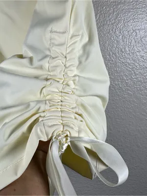 White Fox Pale Yellow Satin-Tie Tank SZ:S thumbnail 3