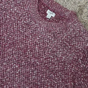 J.‎ Crew Honeycomb Knit Crewneck Wool Blend Sweater XL Heathered Maroon Knit thumbnail 6