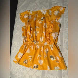 Banana Republic Yellow Floral Blouse thumbnail 2