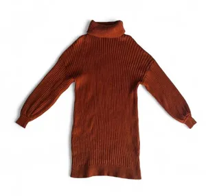 NWOT Rust Orange Ribbed Turtleneck Sweater Dress Size Small thumbnail 2