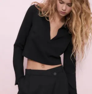 ZARA Long Sleeve Crop Top thumbnail 1