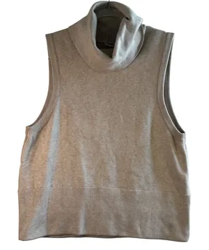 Pilcro Anthropologie Turtleneck Sweater‎ Vest Tank Top Beige Tan XL Womens thumbnail 1