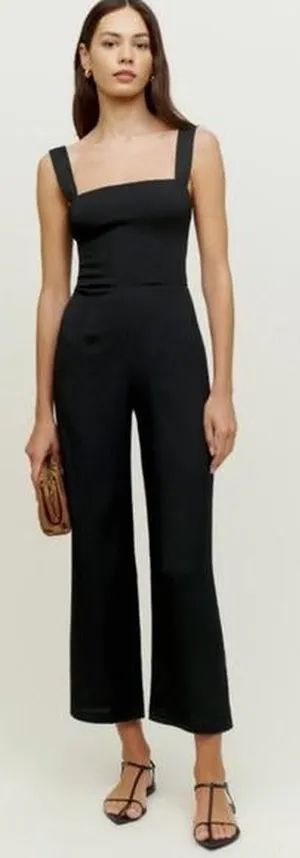 Reformation Wide Leg Black Jumpsuit thumbnail 1