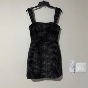 NWT ELLIATT Galadirel Check Tweed Minidress Black Size Small thumbnail 2