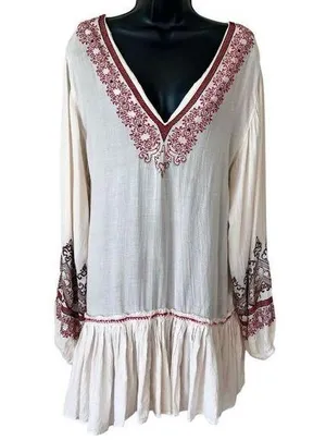 Free People Wild One Embroidered Peasant Dress thumbnail 2