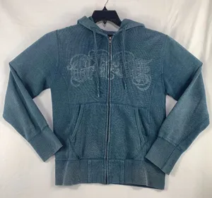 Obey Teal Zip-Up Hoodie with Subtle Chest Graphic thumbnail 1