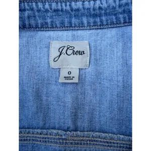 J. Crew Light Wash Denim Button-Down Shirt size 0 thumbnail 4