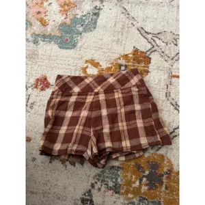 Forever 21 Brown Plaid Pleated Skort Mini Skirt Shorts Preppy Academic Skort thumbnail 3