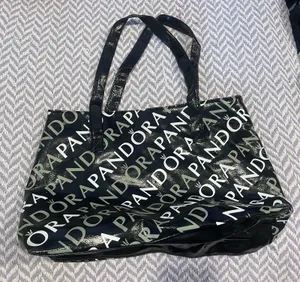 Pandora Bag Signature Logo Black Shopper Handbag Tote Purse Bag thumbnail 1