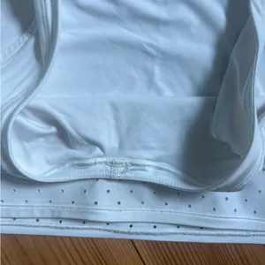 Cropped, All White Lululemon Tank Top With Mesh Bottom thumbnail 4