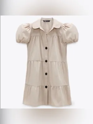 Zara voluminous mini dress size extra small thumbnail 2