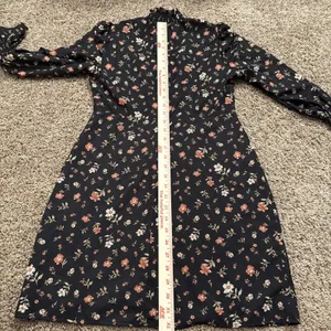 Caara Edita Black Floral Long Sleeve Sheath Dress Size Large Boho Beach Cowgirl thumbnail 8