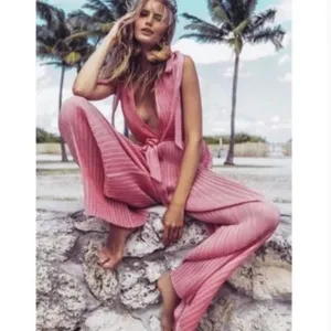 C/MEO Collective Unstoppable  red patterned open back Jumpsuit thumbnail 2