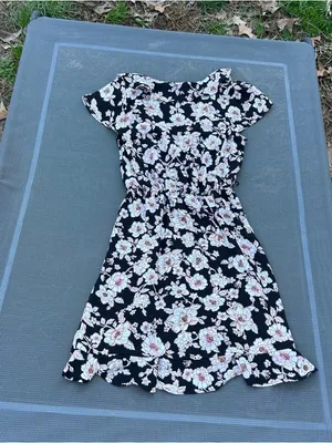 Black & pink floral dress gypsies &‎ moondust size medium spring summer whimsy thumbnail 6