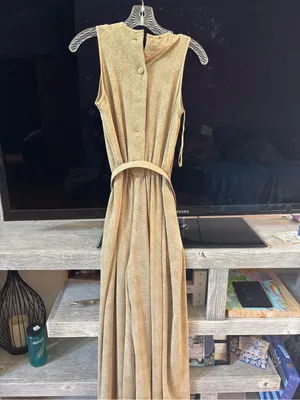 Gillia Olive Green Sleeveless Belted Wide-Leg Jumpsuit thumbnail 3