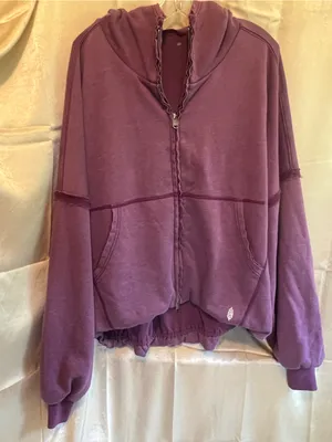 RARE Sample Full-Zip Heavy Hoodie Jacket with Bubble Hem, NWOT thumbnail 1