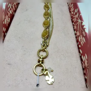 NWT Lucky Brand Gift Boxed Gold Multi Strand Layered Citrine Bracelet thumbnail 2