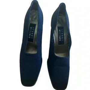 Stuart Weitzman Size 5.5 Vintage Block Heels Slip-On Casual‎ Fabric Covered Pump thumbnail 3