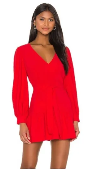 Amanda Uprichard Selena Mini Dress in Red thumbnail 1