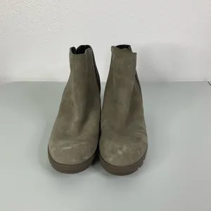 Sorel Joan of Arctic Brown Suede Side Zip Wedge Booties Size‎ 6.5 thumbnail 2