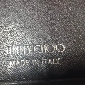 Jimmy Choo Black Leather Studded Star Wallet Compact Trifold Made Italy thumbnail 7