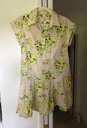 Maeve Anthropologie short sleeve floral mini dress thumbnail 1