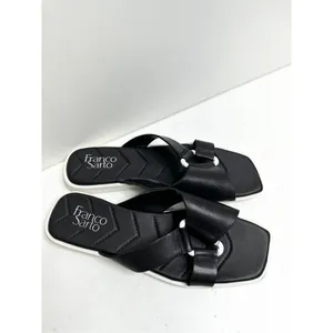 Franco Sarto Sandals Womens Size 9.5 Leather Black/White Open Toe thumbnail 5