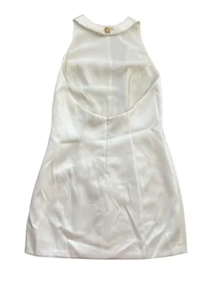 Reformation Women’s Anakin Satin Halter Neck Open Back White Mini Dress Size 4 thumbnail 6