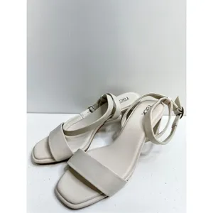 Nordstrom Rack Sandals Womens Size 9 Bone‎ Strappy Faux Leather Open Toe thumbnail 3
