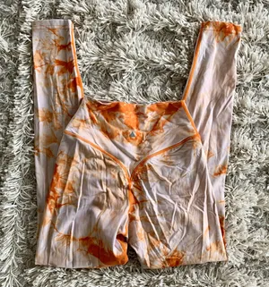 Balance Athletica Orange/White Tie Dye High Waisted Vitality Leggings thumbnail 1