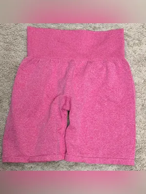 Women’s Size Medium Bubble Gum Pink Scrunch Booty Shorts – 8” Inseam thumbnail 2