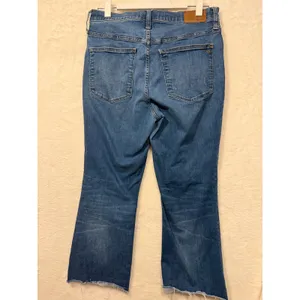 Madewell Cali Demi-Boot Jeans Womens 30 High Rise Raw Hem Medium Wash Blue Flare thumbnail 6
