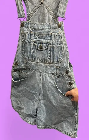 Cute Y2K denim Road Rags Jean Co short overalls pockets medium thumbnail 1