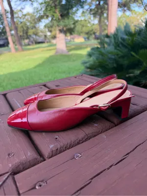ALOHAS Lindy Bliss Red Leather Slingback Pumps Size 6 $170 thumbnail 5