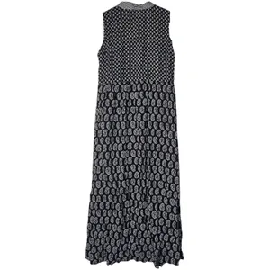 Shyla Nightwear Black White Block Print Cotton Maxi Gown Dress Womens Medium thumbnail 2