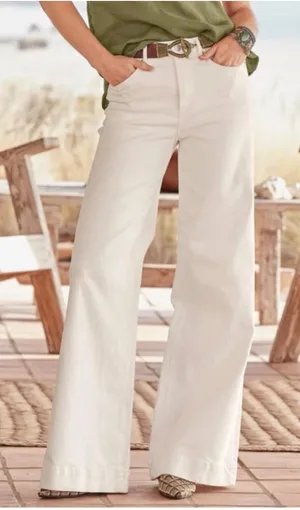 DRIFTWOOD Martha Wide Leg White Jeans Size 27 thumbnail 1