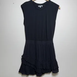 Revolve‎ Heirloom Women Cotton Mini Dress SmallBlack Waist Tiered Ruffle Gauze thumbnail 2
