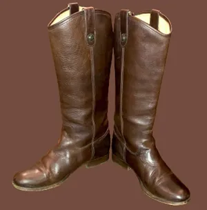 FRYE Brown Leather Mid Calf Campus Low Heel Smooth Shaft Western Boots Sz 9 thumbnail 16