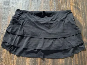 Athleta Black Swagger Tier Ruffle Tennis Skirt Size XL thumbnail 1