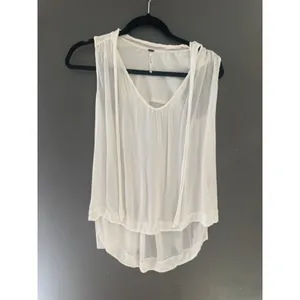 Free People Womens‎ White Rayon Sleeveless Tie Neck High Low Blouse Size S thumbnail 2