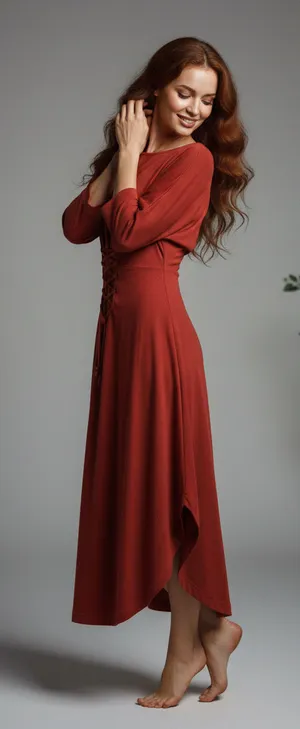 Free People Beach NWT Sz S Boho Lace-Up Midi Dress Terracotta Rust Cotton thumbnail 1