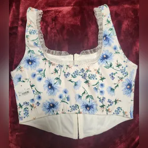 NWT Altar'd State Alex Floral Corset In blue Size L thumbnail 3
