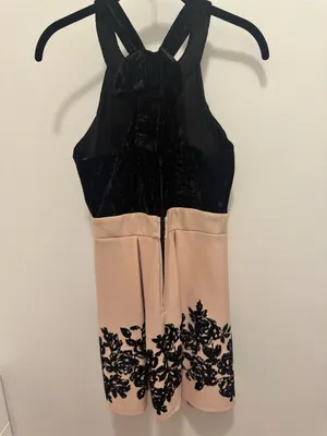 Velvety Y2K Trixxi Black Floral Fit & Flare Cocktail Dress S New Years Eve Party thumbnail 3