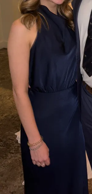 blue halter neck midi dress Size XS thumbnail 1