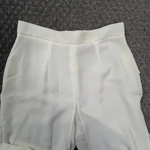 NWT Metaphor Ivory Layered Flowy Beach Cruise Dress Pants Med‎ Wide Leg Comfort thumbnail 3